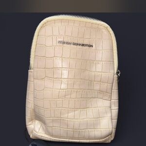 French Connection Beige Croc-Embossed Mini-Backpack - NWT